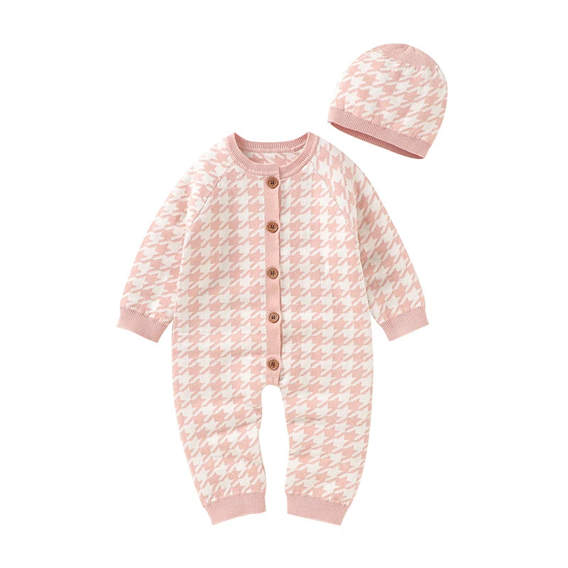 Cotton Knitted Newborn Romper Set