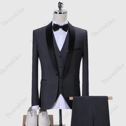 Men's Slim Business Three Piece Suits