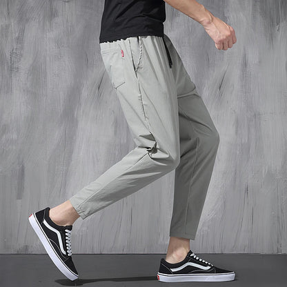Korean Ice Silk Elastic Trousers Sports Pants