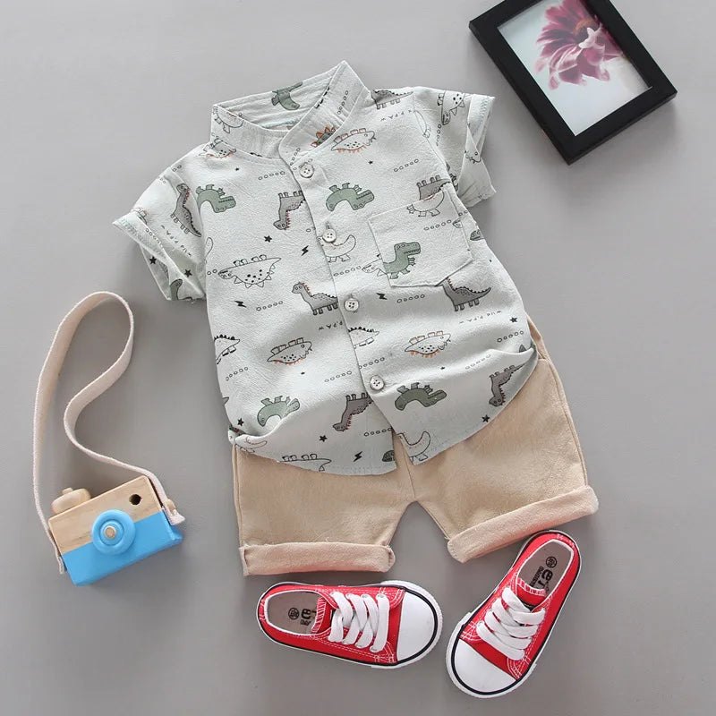 Cute Casual Short Sleeve Suit for Boys