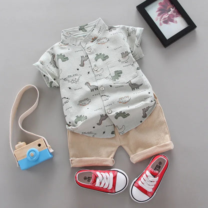 Cute Casual Short Sleeve Suit for Boys