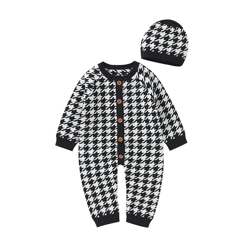 Cotton Knitted Newborn Romper Set