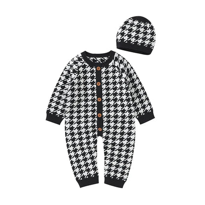 Cotton Knitted Newborn Romper Set