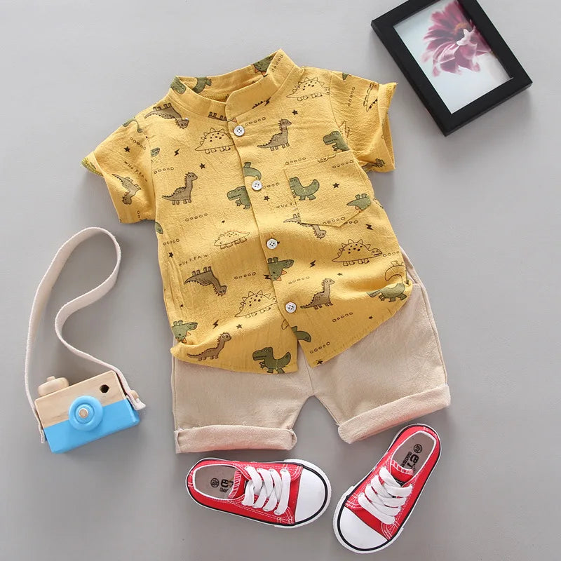 Cute Casual Short Sleeve Suit for Boys