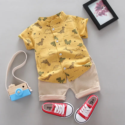 Cute Casual Short Sleeve Suit for Boys
