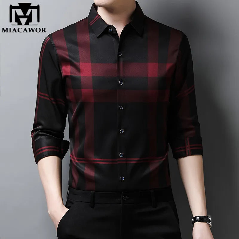 Men's Slim Fit Silk  Shirt