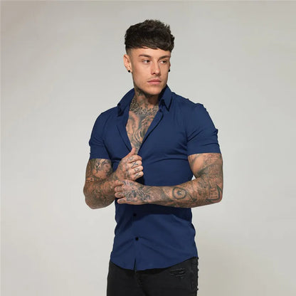 Men's Slim Fit Short Sleeve  Shirt