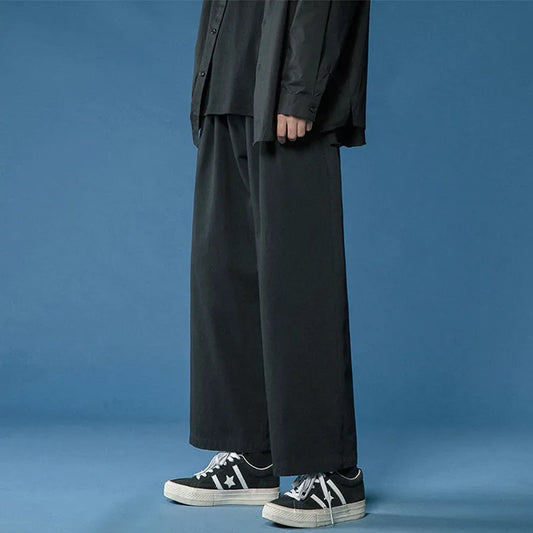 Retro Ankle Length Elastic Waist Loose Pant