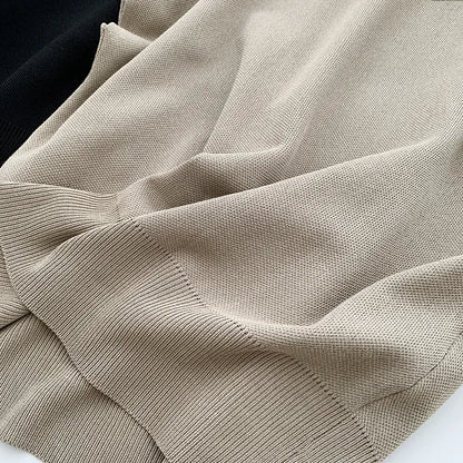 Mock Neck Knit Pullover Blouses