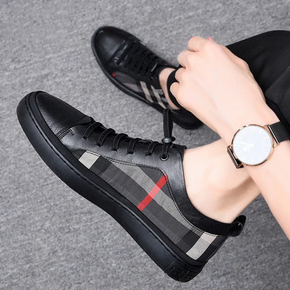 Burberry Black Nova Check Leather Shoes