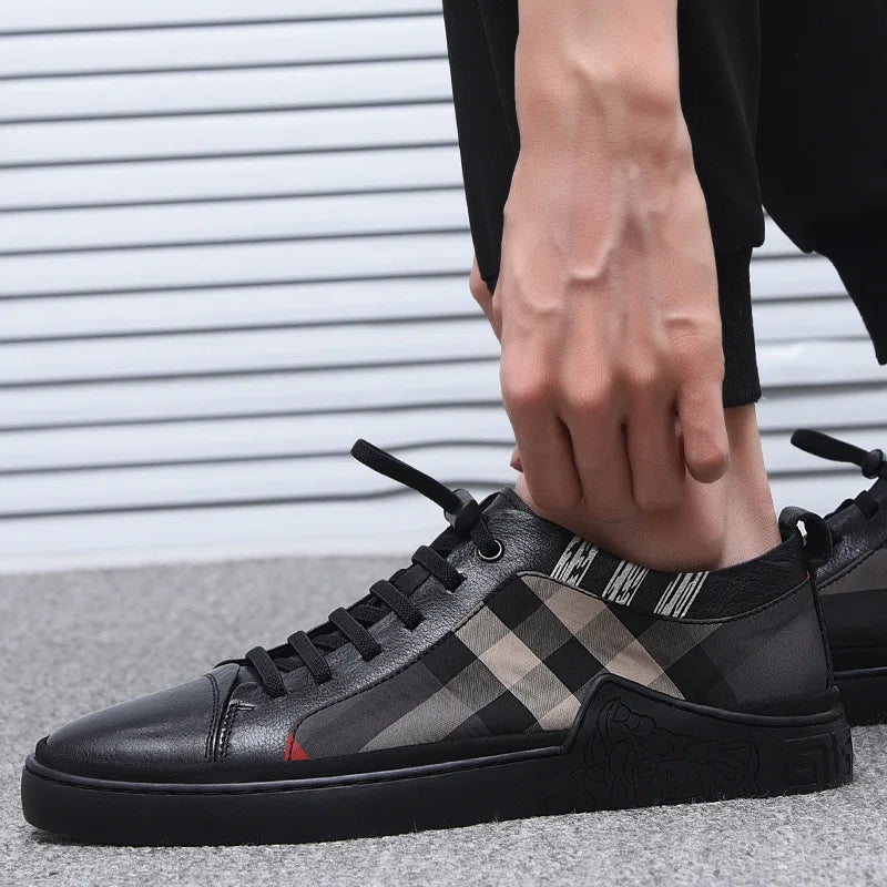 Burberry Black Nova Check Leather Shoes
