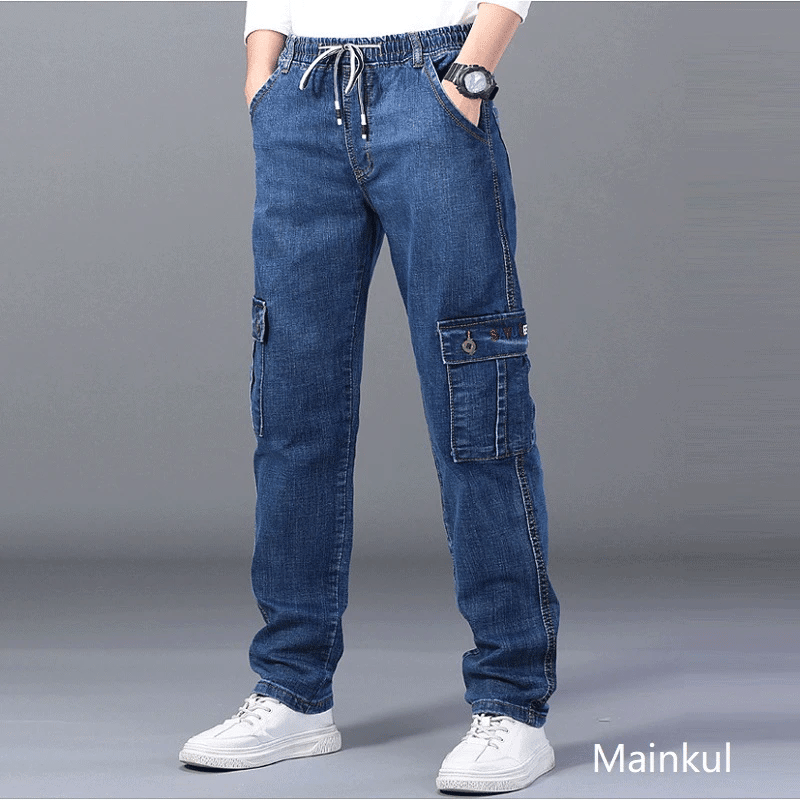 Men's High Waist Straight Jeans