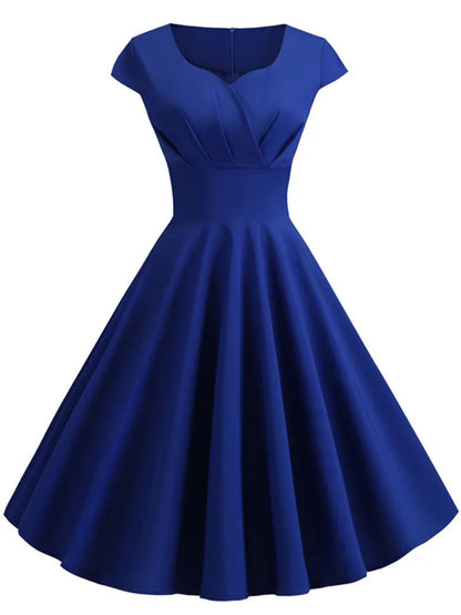 Women's V-Neck Vintage Midi Dress