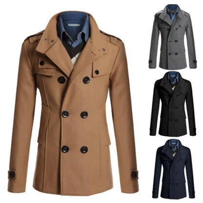 Men's Double Breasted Woolen Coat
