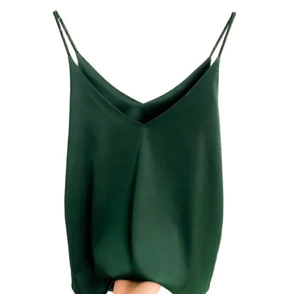 Camisole Slim Sleeveless V-Neck   Tops