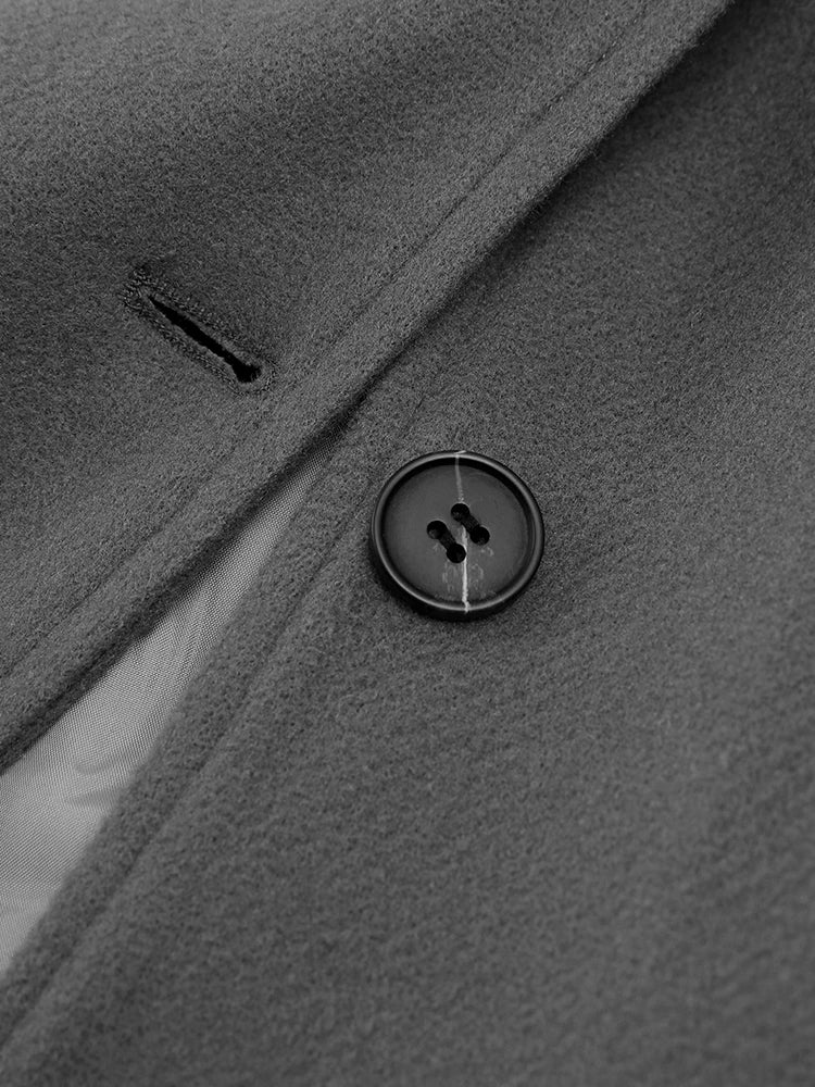 Solid V-Neck Single Breasted Long Sleeved Jacket