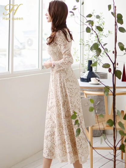 H Han Queen A-Line Lace Dress