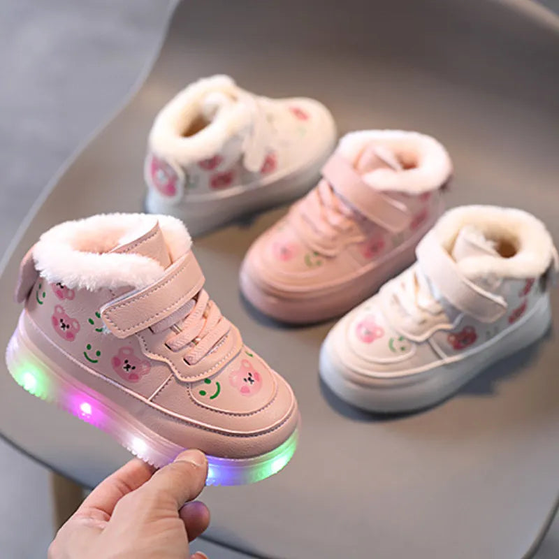 Luminous LED Plush Board Shoes