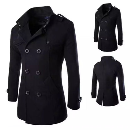 Men's Double Breasted Woolen Coat
