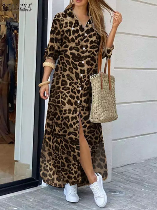 Casual Temperament Commute Painted Loose Shirt Dress
