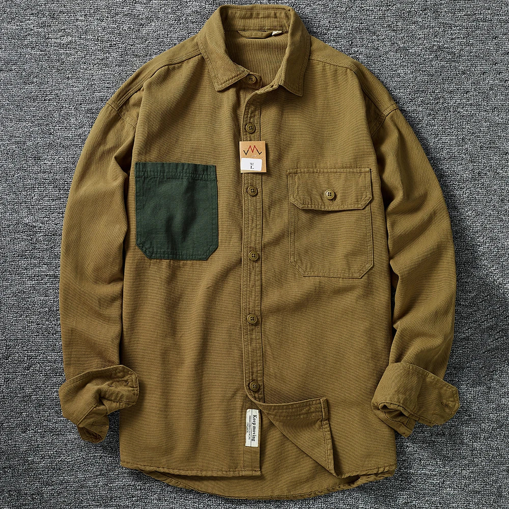 Woven Cotton Long Sleeve Shirt