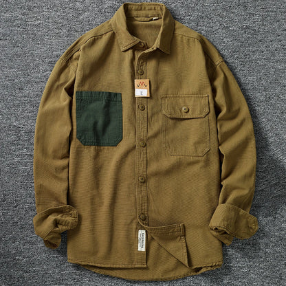 Woven Cotton Long Sleeve Shirt