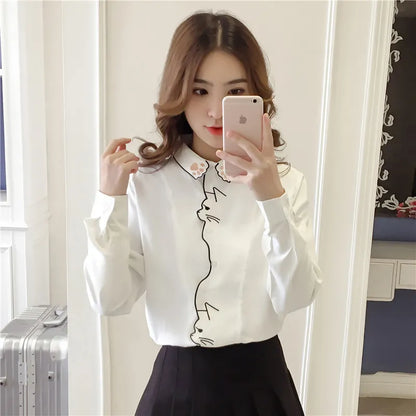 Embroidered Long Sleeve Women's Blouse