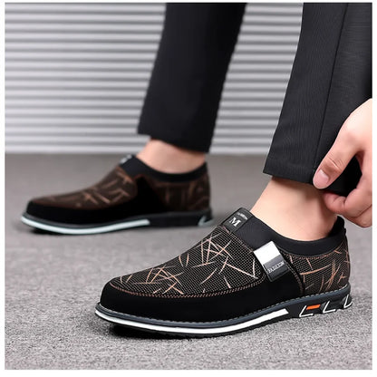 Men's Artificial Leather Round Toe Slip-On Breathable Shoes