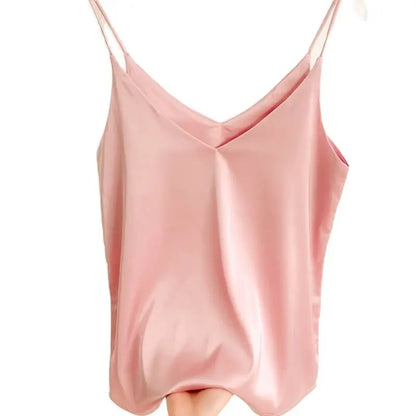 Camisole Slim Sleeveless V-Neck   Tops