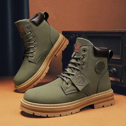 Men's Vegan Leather Lace-up Boots