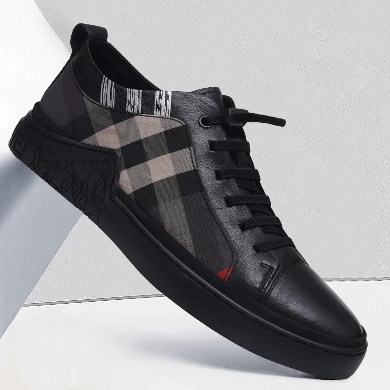 Burberry Black Nova Check Leather Shoes