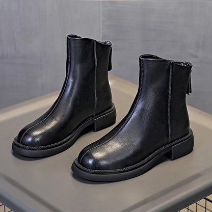 Italian Handmade Genuine Leather Zipper Martin Boots