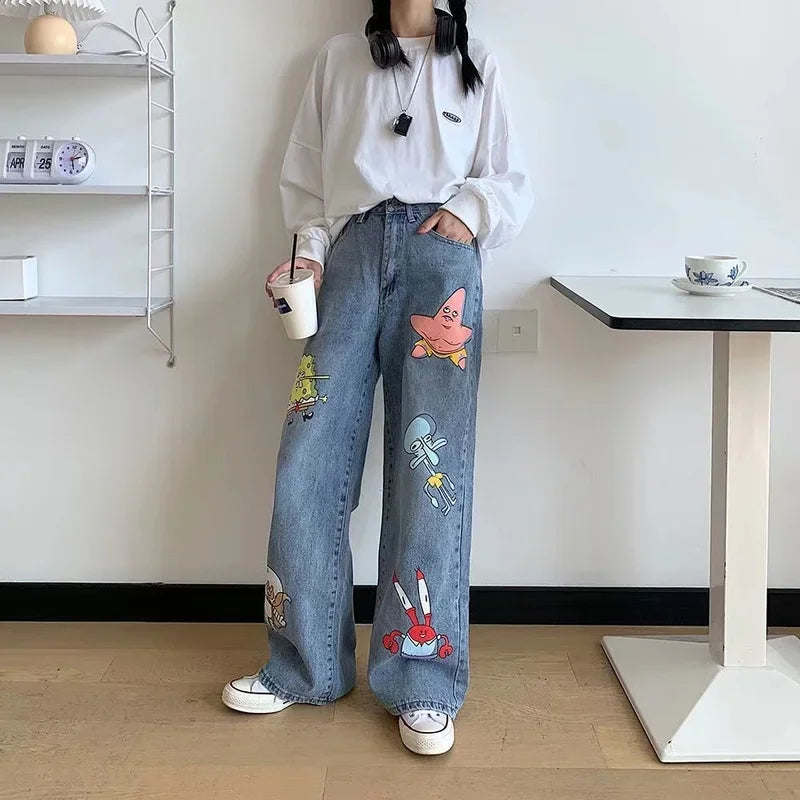Cartoon Printed Jeans