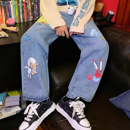 Cartoon Printed Jeans