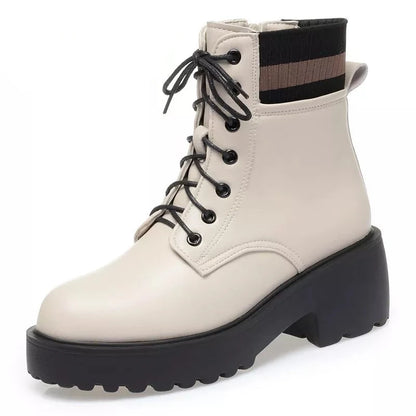 Women's Casual Fashion Leather Sock Boots