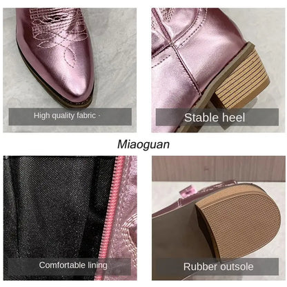 Woman's Gold Mid-calf Boots