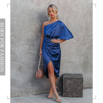 Kelly Satin Irregular Evening Dress