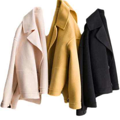 Short Wool Double Breasted Jacket