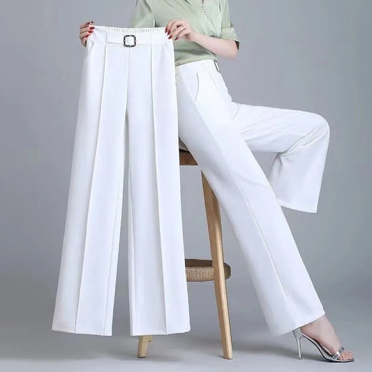 Fashion Office Belt Straight Suit Pant