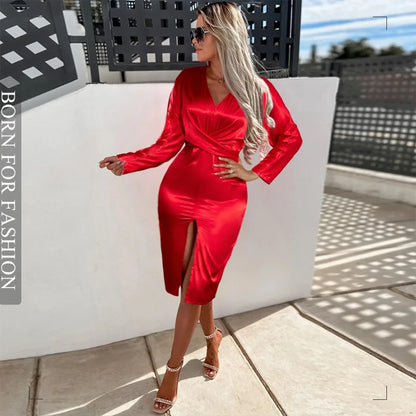 Kelly Satin Irregular Evening Dress