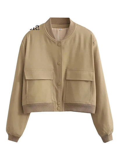 Willshela Women's Solid Bomber Jacket
