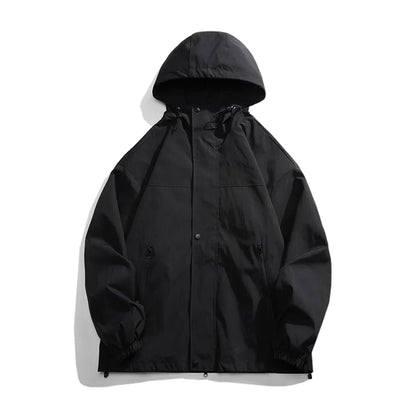 Hooded Plain Zip Jacket