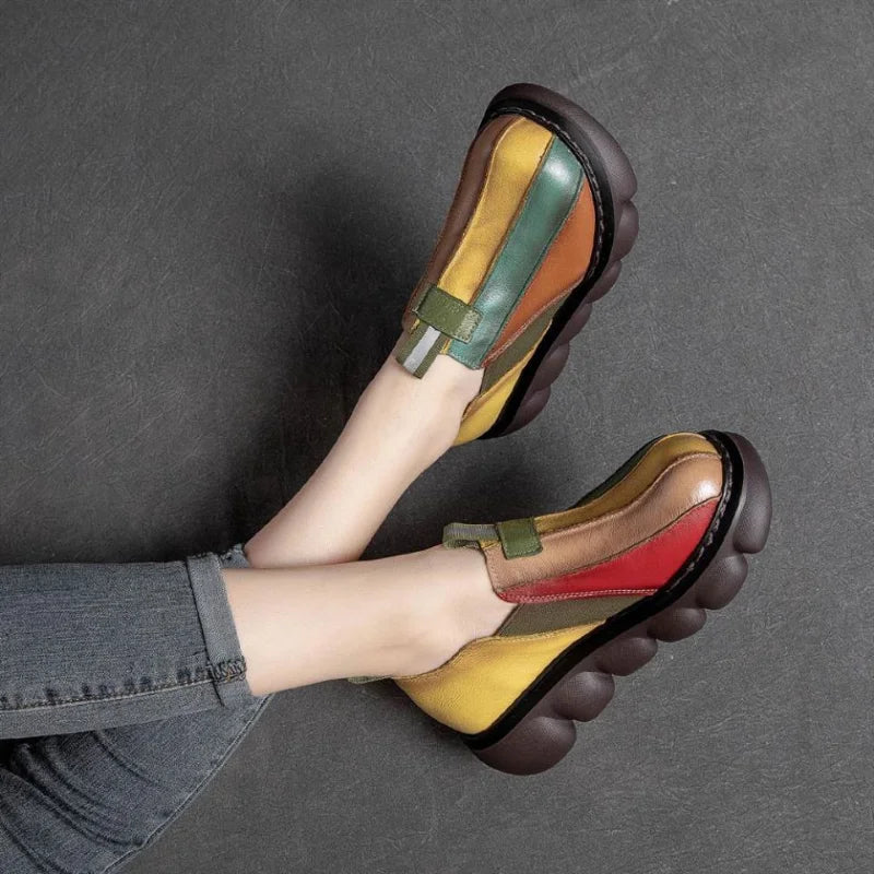 Women's Handmade Rainbow Color  Leather Shoes