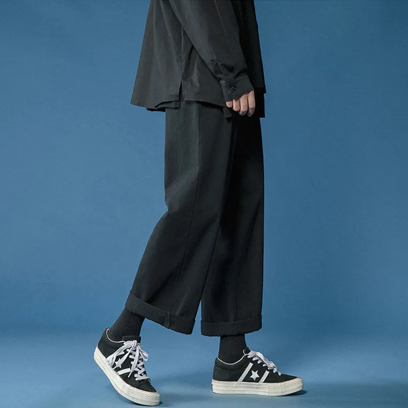 Retro Ankle Length Elastic Waist Loose Pant