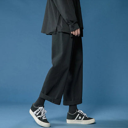 Retro Ankle Length Elastic Waist Loose Pant