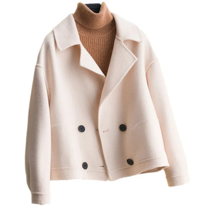 Short Wool Double Breasted Jacket