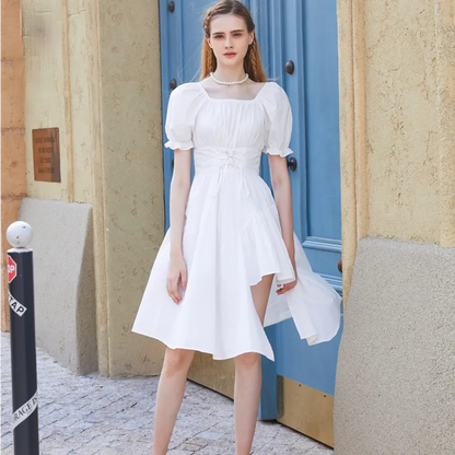 HOUZHOU White Midi Summer Dress