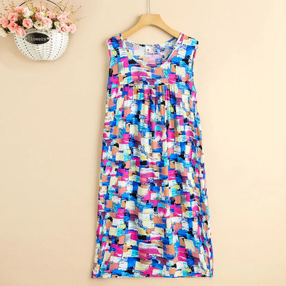 Vintage Style Sleeveless Print Dres