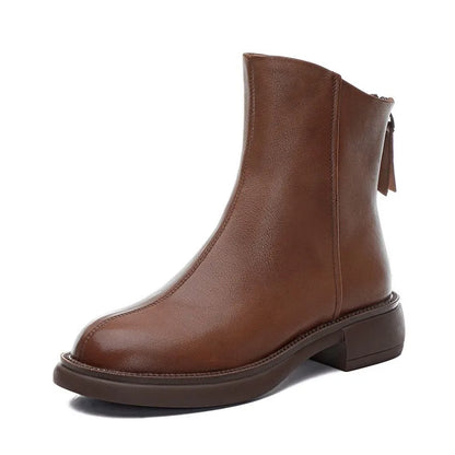 Italian Handmade Genuine Leather Zipper Martin Boots
