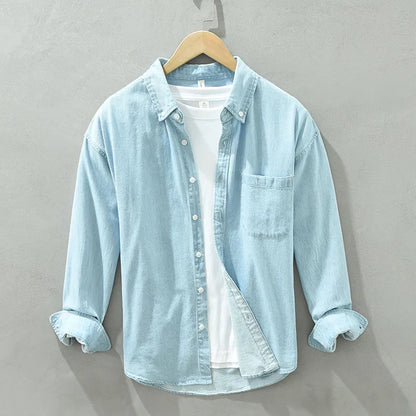 Men's Versatile Long Sleeve Denim Shirt